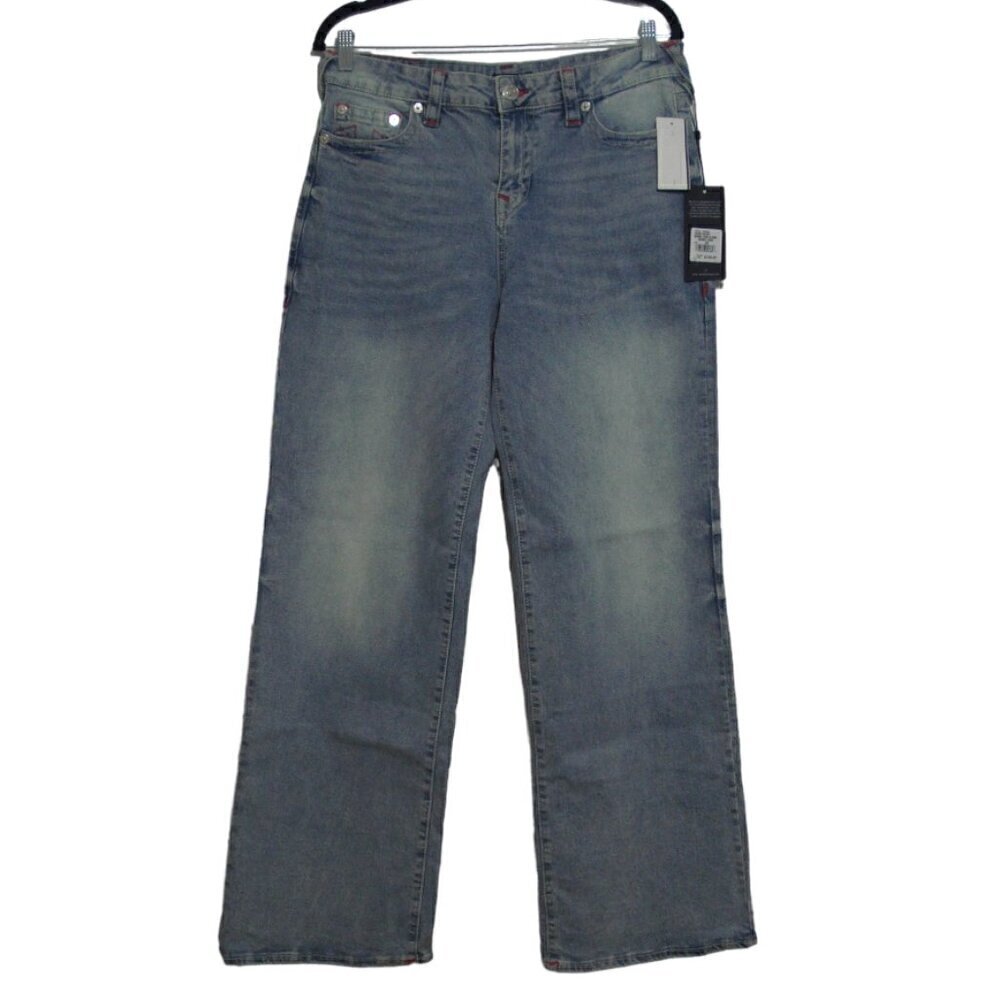 TRUE RELIGION Bobbi Jeans Women's 29 Blue Malibu Low Slung Baggy Bottoms #206800